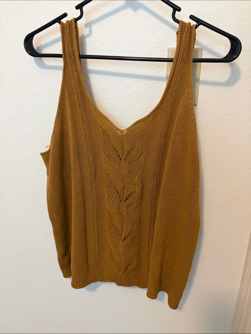 Sleeveless Knit Tank Top in Mustard